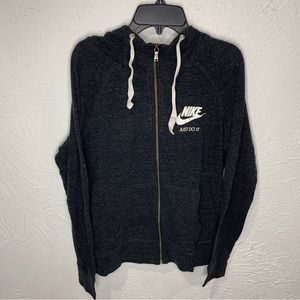 Nike Hoodie Womens Medium Black Full Zip Long Sleeve Lightweight